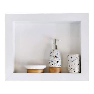 Imagem de Nicho Para Banheiro de Sobrepor em Porcelanato Acabamento de Alumínio 