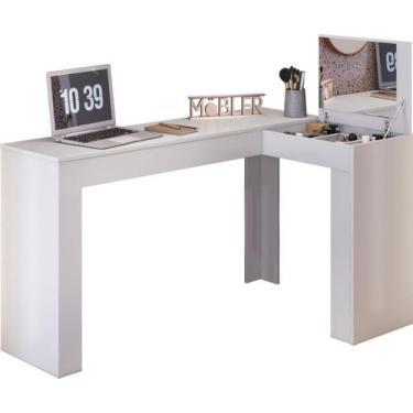 Imagem de Escrivaninha Jade Canto Star Com Penteadeira Espelho Camarim - Móveis 