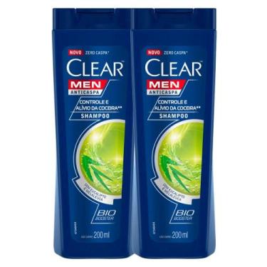 Imagem de Shampoo Clear Men Controle e Alívio da Coceira 200ml  Kit com duas uni