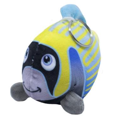 Imagem de Chaveiro Peixe Azul Com Amarelo Rosto Preto 16cm - Pelúcia - Fofy Toys