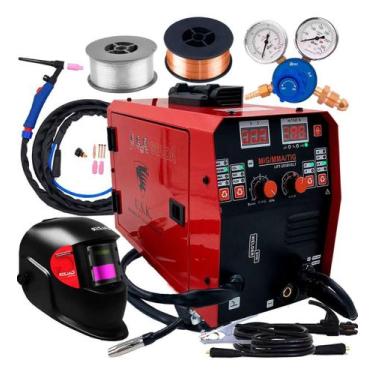 Imagem de kit Maquina De Solda Inversora Multiprocesso Mig 150 Tig Eletrodo Aram