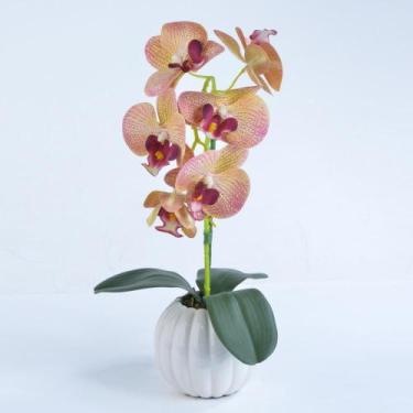 Imagem de Arranjo de Orquídea Artificial Outonada em Cachepô Nina - Vila das Flo