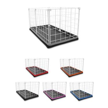 Imagem de Cercado Aramado Porquinho da Índia 30x60 Cm Branco com Bandeja Higiêni