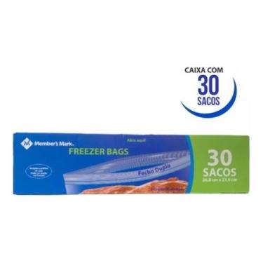 Imagem de Sacos Bags P/ Congelar Alimentos Grande 30unds Members Mark - Member's
