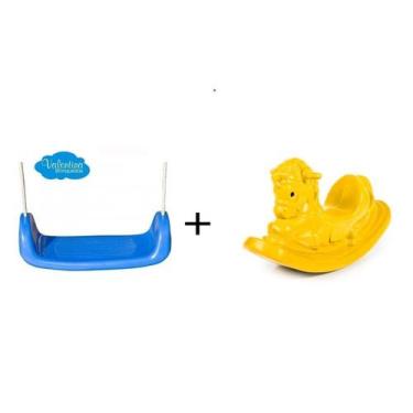 Imagem de Balanço Prancha Azul + Gangorra Cavalinho Amarelo - Valentina Brinqued