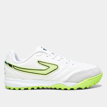 Imagem de Chuteira Society Topper Maestro Club V - Branco/Verde-Unissex