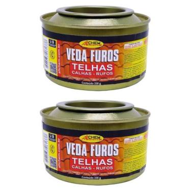 Imagem de Kit 2 Massa Veda Furos Trincas Fissuras Telhas 330g Allchem