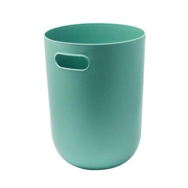 Imagem de Lixeira Cesto de Lixo Redonda Sem Tampa com Alça 8L - Mai Home, VERDE