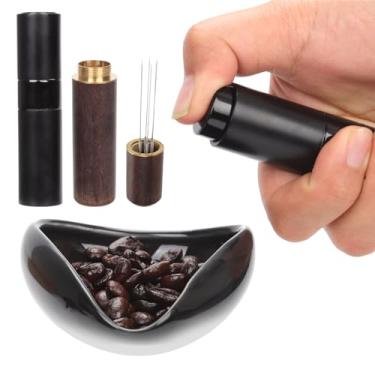 Imagem de Copo dosador de grãos de café de 4 peças, frasco de spray, ferramenta de agitador de café expresso, conjunto de colher de chá, kit de bandeja de dosagem de café de cerâmica acessórios para amantes de