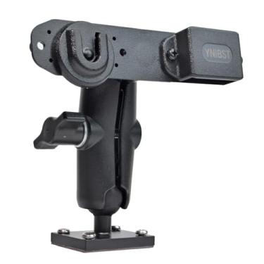 Imagem de YNIBST Suporte de rádio portátil e gancho de microfone de rádio CB, suporte de base de broca com parafusos auto-roscantes fundo adesivo, para Motorola Talkabout Cobra BaoFeng microfone de alto-falante