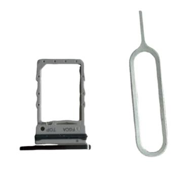 Imagem de zhxchzhi Suporte de bandeja de cartão SIM OEM + pino de substituição para Samsung Galaxy Z Flip 5 SM-F731 (preto)