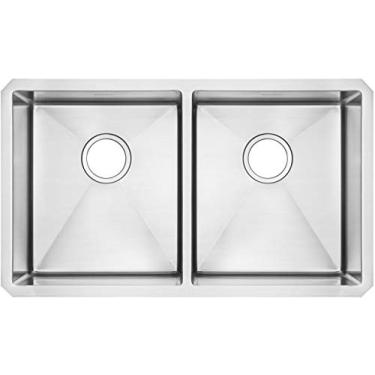 Imagem de American Standard 18DB.9291800.075 Pekoe Pia de cozinha com cuba dupla de 73 x 45 cm com drenagem e grade inferior incluídos, aço inoxidável