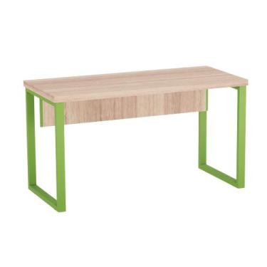 Imagem de Mesa Auxiliar Tubolar PE 40 Pandin 90 Cm Noce Naturale e Verde