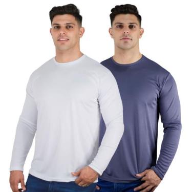 Imagem de Kit 2 Camisetas Manga Longa Masculina Proteção UV Dry Fit 50 - TRV, 1 
