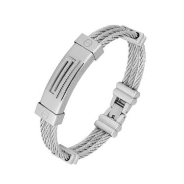 Imagem de Bracelete de Aço Cabo Náutico Grego 12mm 21cm - Convex