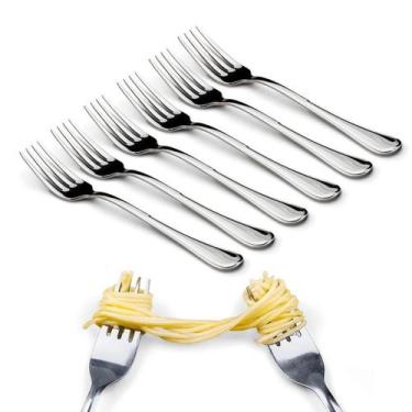 Imagem de Kit 6 Garfos Aço Inox Talher Mesa Cozinha Buffet Restaurante - Teruma