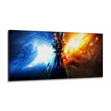 Imagem de Quadro Decorativos Warcraft em Tecido Canvas 130x60 - Wall Frame