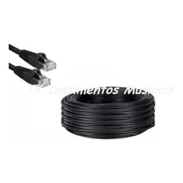 Imagem de Cabo de rede / Internet / Montado / PRETO -- 2 metros -- Kit c/ 10 uni
