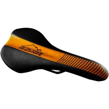 Imagem de Banco Selim MTB Hunter Cor Preto/Laranja Redstone Bicicleta Mountain B