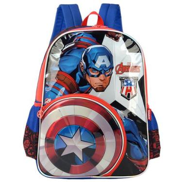 Imagem de Mochila Costas Infantil Heróis Capitão América Escudo Luxcel, Heróis