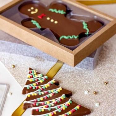 Imagem de Caixa e Berço - Natal - Biscoito & Árvore Kraft - Crystal - 5 UN - Riz