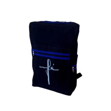 Imagem de Mochila Jeans Feminino Masculino Repartições em Zíper Estampada Espaço