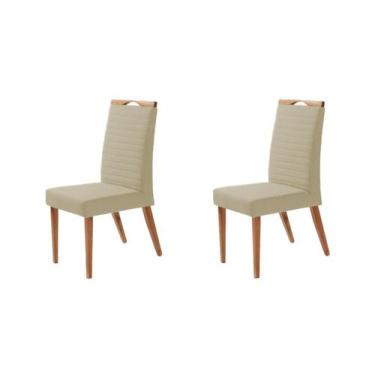 Imagem de Kit 2 Cadeiras Itália - Linho Bege - Gran Decore