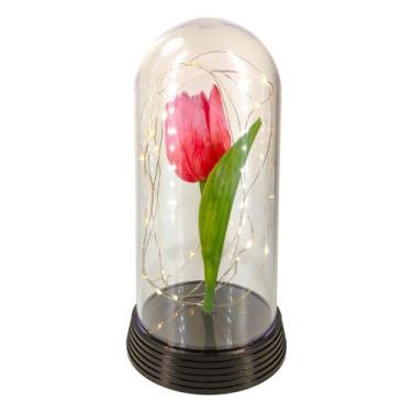 Imagem de Cúpula / Redoma com Tulipa Rosa inspirada no filme A Bela e A Fera! - 