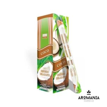 Imagem de Incenso Indiano Coco Artesanal Longa Duração 8 Varetas - Parimal  Dars