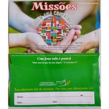 Imagem de envelope de campanha missoes quem ama contribui 100 unidades cod 15 - 