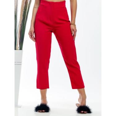 Imagem de Modas Domi  Calça Alfaiataria Zr Feminina Cintura Alta Laçamento Moda 