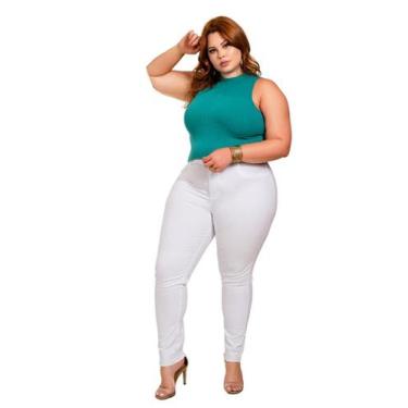Imagem de Calça Feminina Plus Cigarrete Branco - Razon Jeans, 48