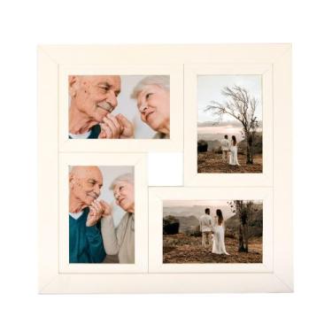 Imagem de Painel Multifotos Para 4 Fotos 10x15 A6 Moldura Branca - Decoratto Qua