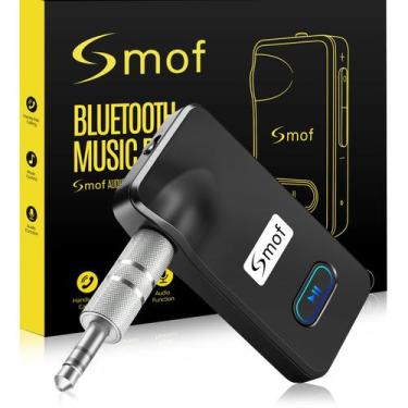 Imagem de Receptor Bluetooth Smof Aux para carro, azul auxiliar portátil de 3,5 