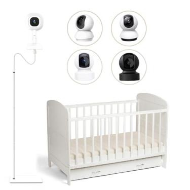 Imagem de Derebir Suporte de piso para monitor de bebê Nanit Pro & Flex, TP-Link Tapo C200/C210/C220, câmera Kasa EC70/EC71/KC410S e câmeras com orifício de rosca de 1/4, rotação de 360° e altura ajustável 95