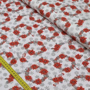 Imagem de Tecido Estampado para Patchwork - Natal: Guirlanda (0,50x1,50) - Ferna
