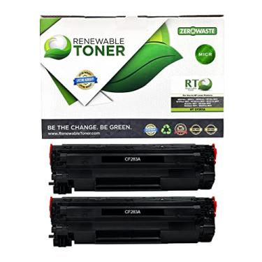 Imagem de Cartucho de toner reutilizável compatível com MICR de substituição para HP 83A CF283A Laserjet Pro M125 M127fn M127fw (pacote com 2)
