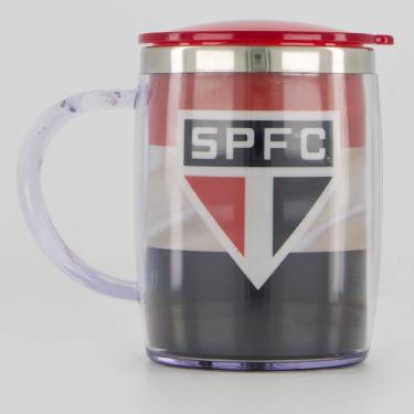 Imagem de Caneca Térmica São Paulo com Tampa Vermelha e Preta-Unissex