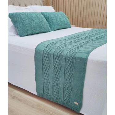 Imagem de Manta Peseira Tricot Cama King 260x60cm +2 Capa de Almofada C1 - USUFR