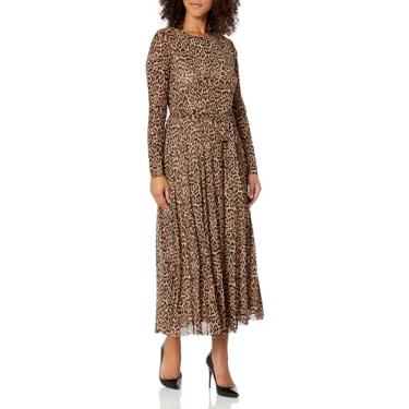 Imagem de Anne Klein Vestido midi feminino plus size de malha com laço na cintura, Lt.mink Heather, PP