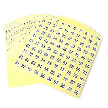 Imagem de RLECS 30 adesivos com números de folhas de 1 a 100 adesivos autoadesivos de diâmetro de 0,76 cm etiquetas numeradas redondas pequenas etiquetas de vestuário decoração de casa escola escritório