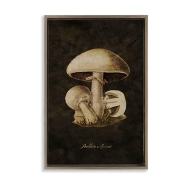 Imagem de Stupell Industries Arte de parede em tela flutuante de estudo de cogumelo Portobello por Tina Higgins Designs, Inc., Moldura flutuante marrom, 43 x 63 cm