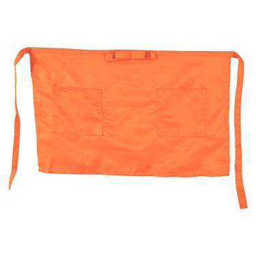 Imagem de Chef Works Avental Unissex Meio bistrô Servidor 7 Cores Sólidas Meio Comprimento Avental de Poliéster Unissex Tipo Laço Com Bolsos para Garçom Garçonete (Amarelo)