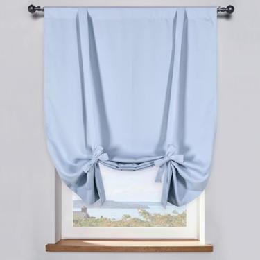 Imagem de DONREN Cortina de amarrar azul celeste 86 x 137