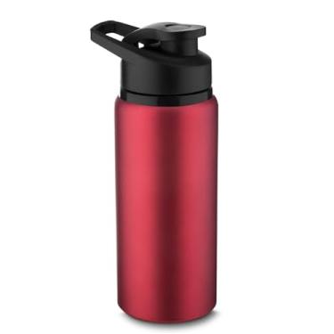 Imagem de Garrafa Infantil Escolar em Alumínio 650ml Bico com Tampa Vedada Diversas Cores (Vermelho)
