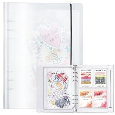 Imagem de tutata Livro de coleta de adesivos A5, álbum de armazenamento de adesivos, 5 capas de fichário de tamanhos diferentes para adesivos