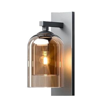 Imagem de Luminárias de parede de cristal de personalidade moderna de 13 pol., arandelas de cabeceira nórdicas simples com base E27/26, três cores reguláveis para quarto, sala de estar, sala de estudo