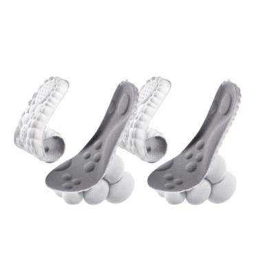 Imagem de Kit 2 Palmilhas Ortopédicas 4D Alívio De Dores Nos Pés Para Tênis Sapatos Chuteiras Anti Impacto Absorção De Choque Massagem Conforto Esportiva Cor Cinza Com Branco Vários Tamanhos 35 ao 41 (40-41)