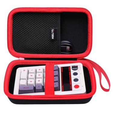 Imagem de LTGEM Capa rígida compatível com teclado mecânico 8BitDo Retro 18 (preto com envoltório vermelho)