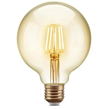 Imagem de Lâmpada Filamento LED G95 Decorativa Retrô Vintage Âmbar Bivolt VRS Lighting (1 Unidade)